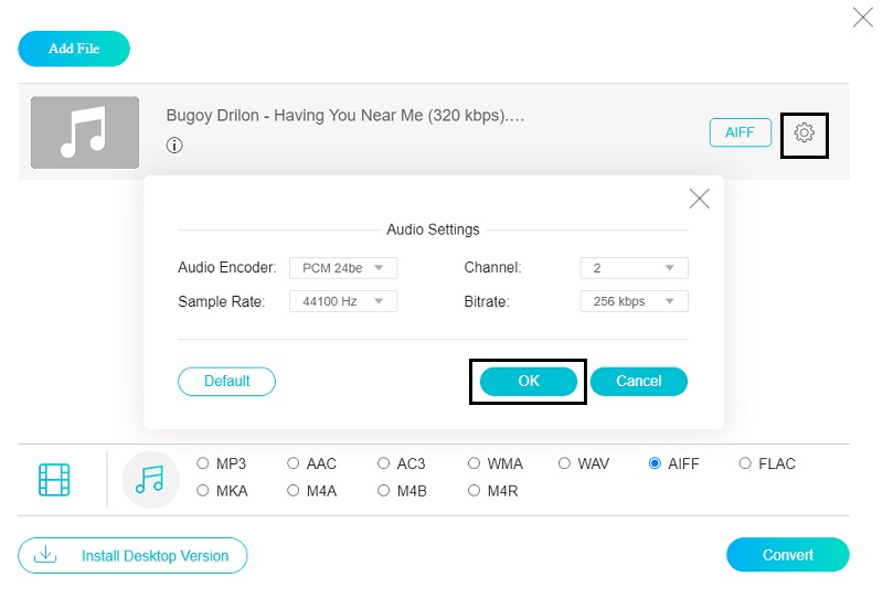 Vidmore Online Qualität anpassen