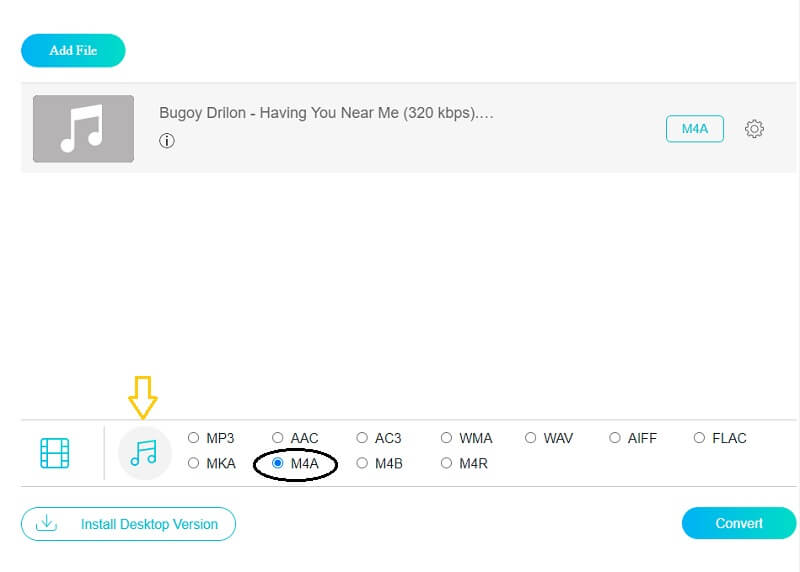 Vidmore Online Formate auswählen