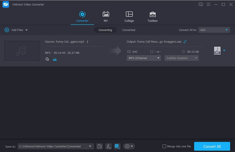 Vidmore Audio speichern
