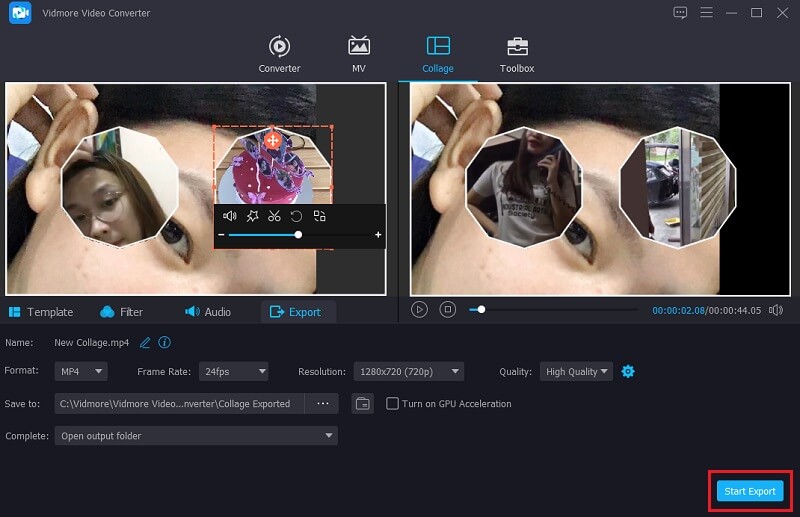 Vidmore Splitscreen‑Video speichern