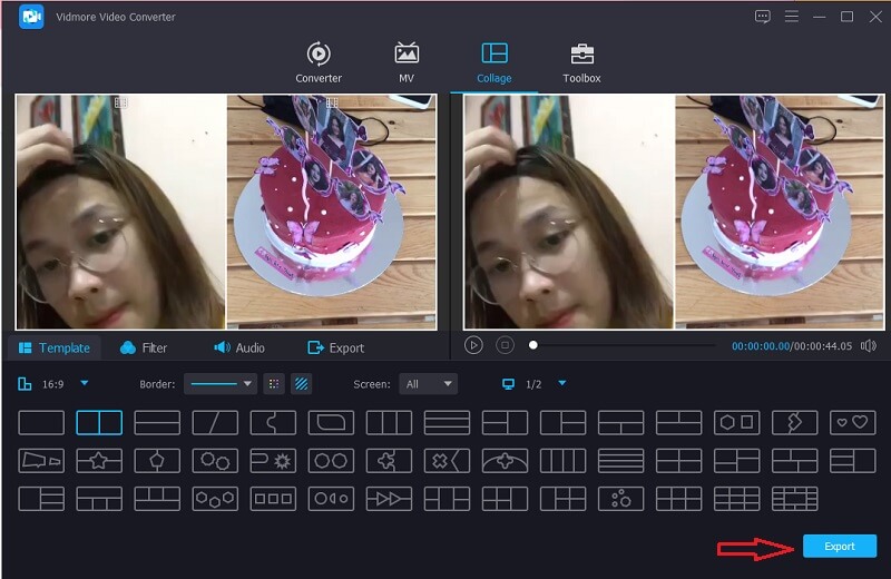 Vidmore Videocollage speichern