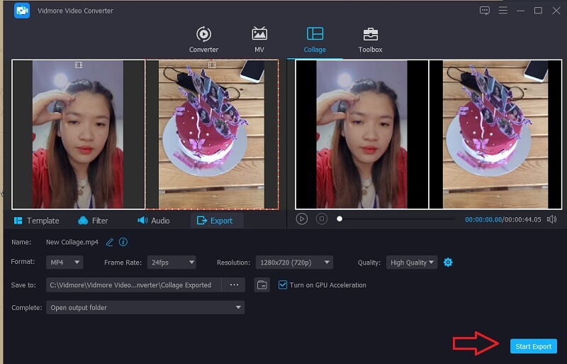 Vidmore speichert Videojpg