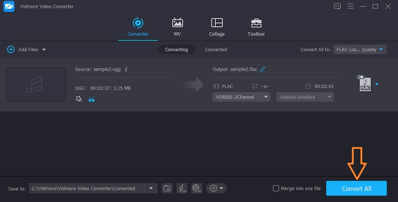 Vidmore VC endgültige OGG-Version speichern