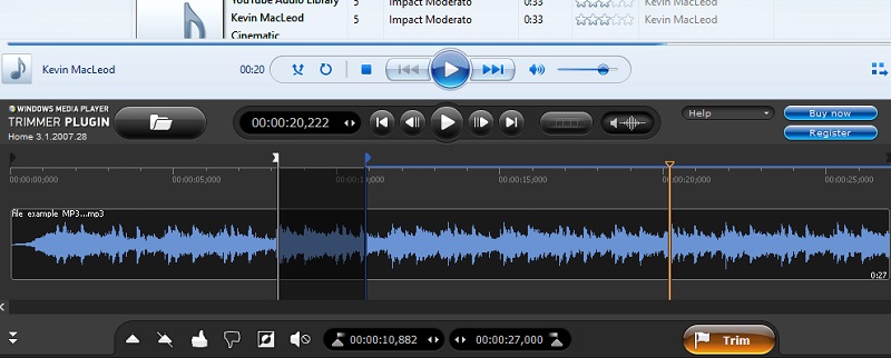 Windows Media Player <span>Trimmen</span> Musik