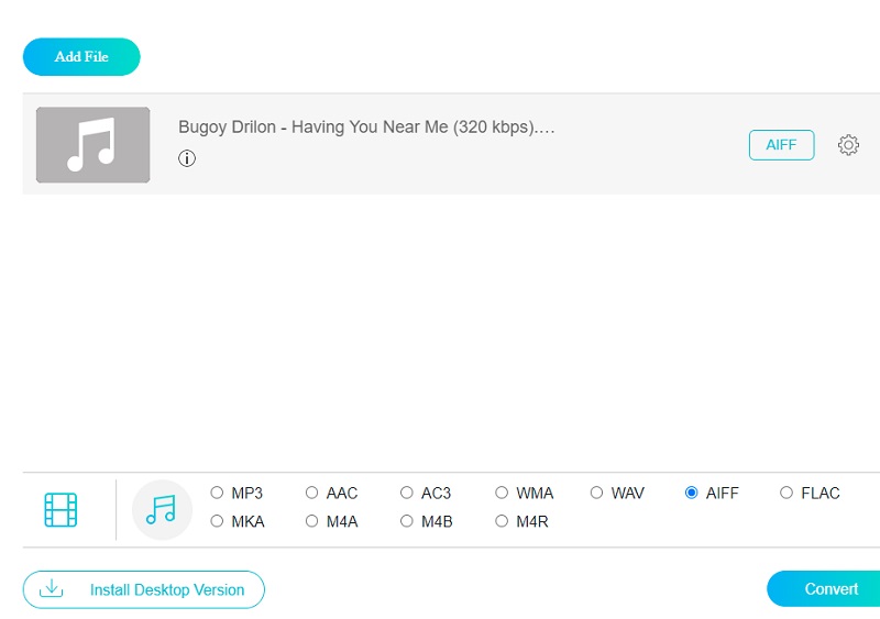 AIFF‑Format online wählen Vidmore