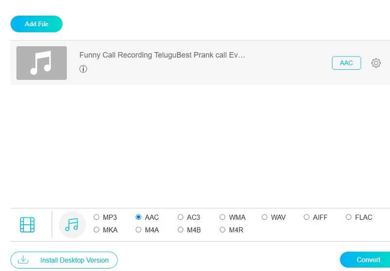 Formate online in Vidmore wählen