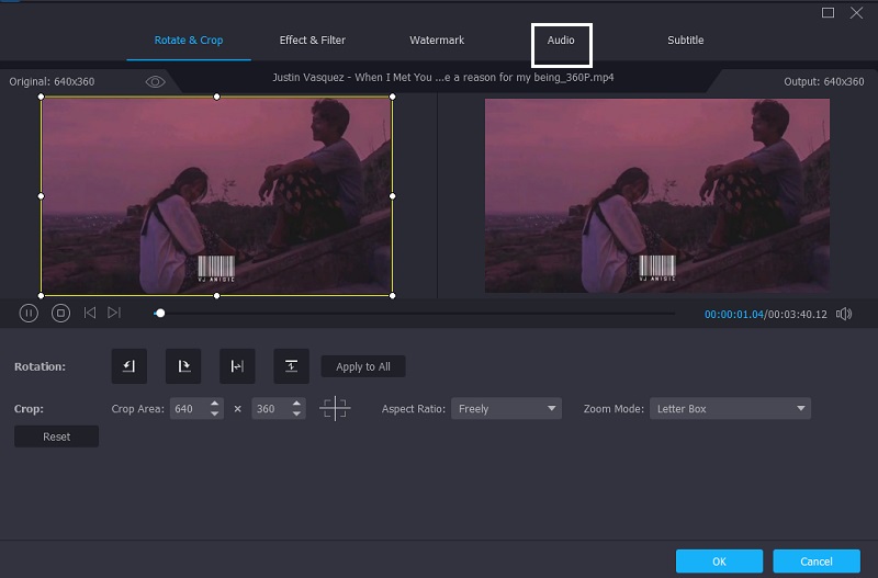 Zum Bearbeitungsbereich in Vidmore gehen