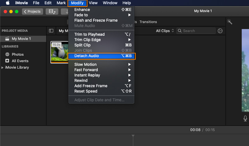 iMovie Audio abtrennen
