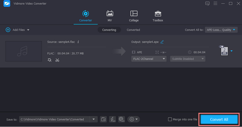 Vidmore FLAC in APE konvertieren