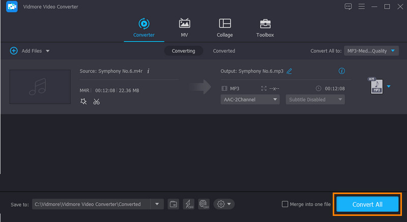 Vidmore Ausgabedateien exportieren