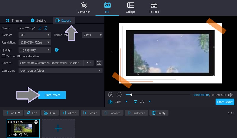 Vidmore Videodatei exportieren