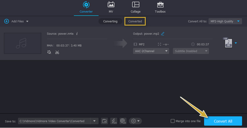 Vidmore Konvertierung starten
