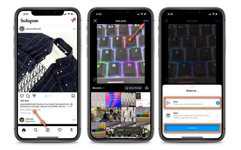 Video auf Instagram hochladen