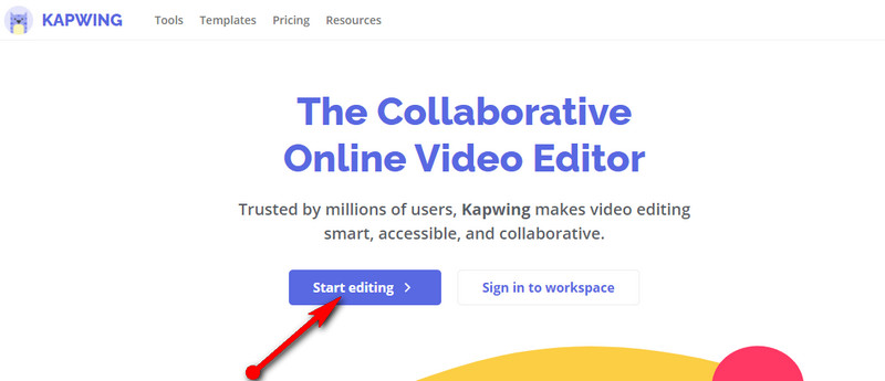 Kapwing Bearbeitung starten