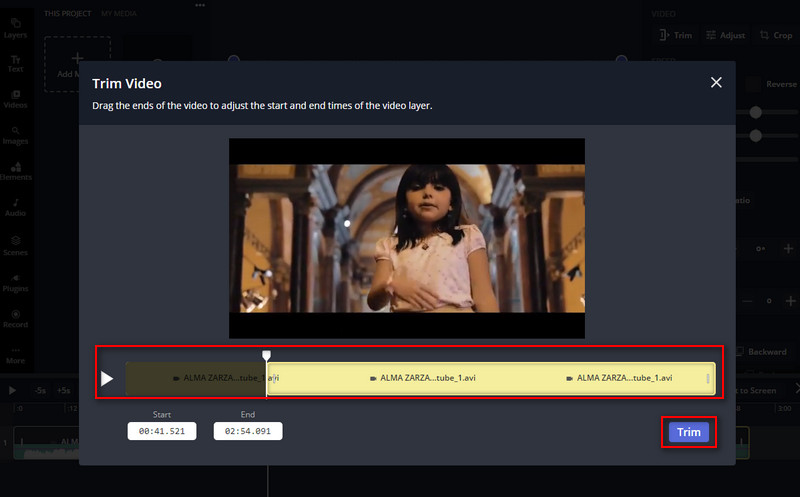 Kapwing Video trimmen