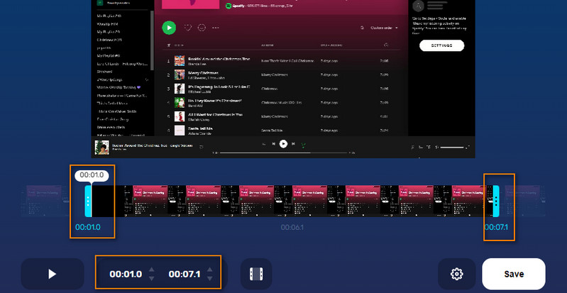 Online-Video-Schneide-Interface
