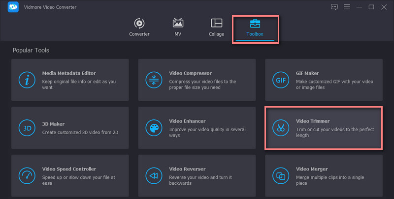 Vidmore – Zugriff auf den Trimmer
