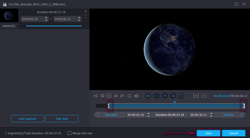 Vidmore MOV‑Video schneiden