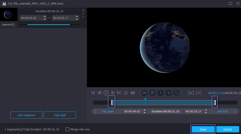 MOV mit Vidmore schneiden