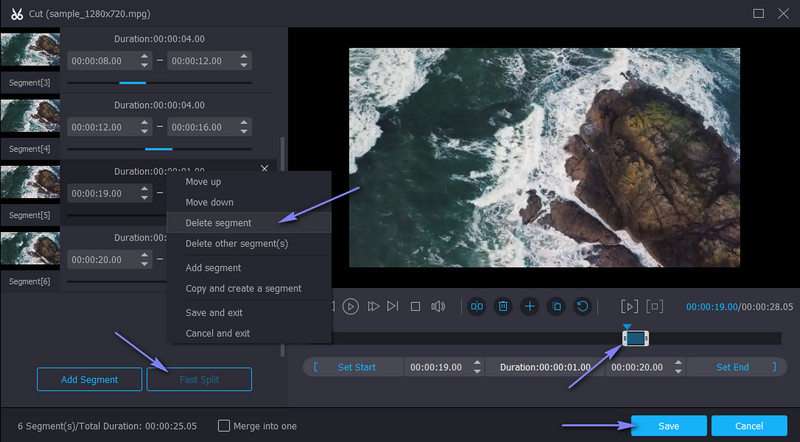 Vidmore MPG schneiden und splitten