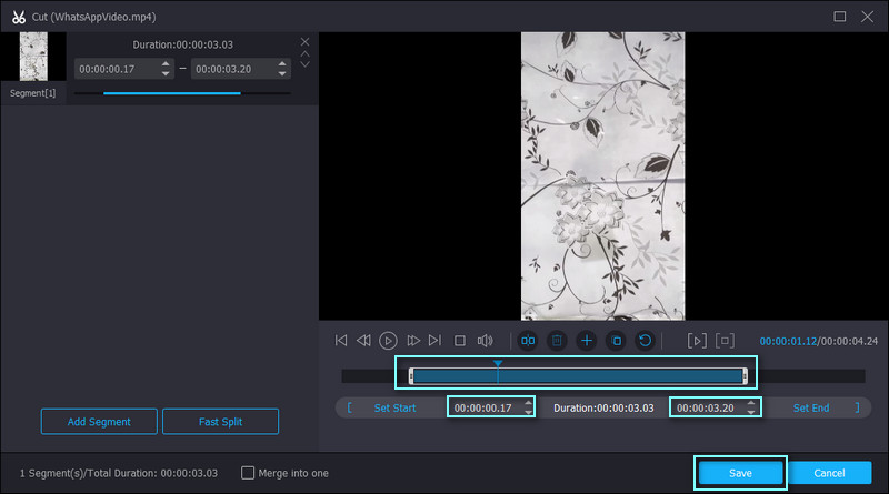 Vidmore Video schneiden