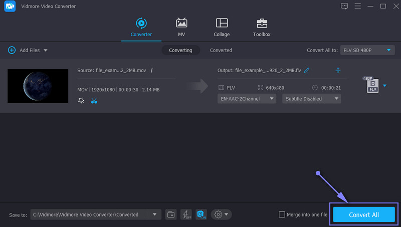Getrimmtes MOV mit Vidmore speichern