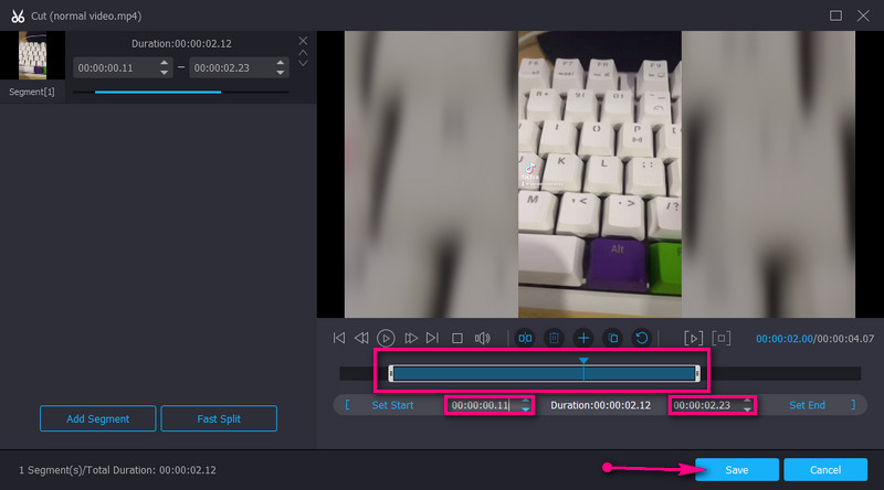 Vidmore Videos trimmen