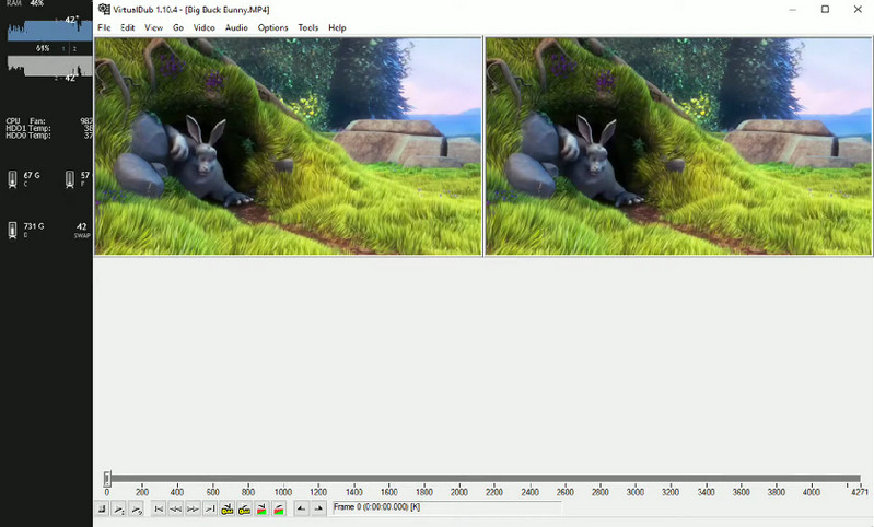 VirtualDub-Oberfläche
