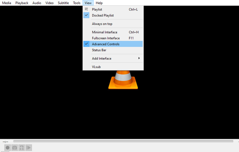VLC Option „Erweiterte Steuerung“