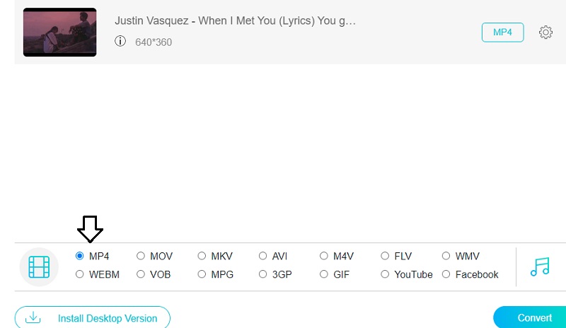 MP4 wählen Vidmore Online
