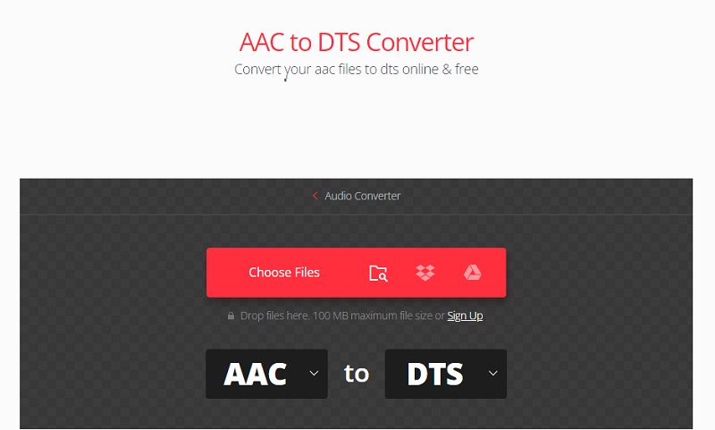 AAC in DTS mit Convertio konvertieren