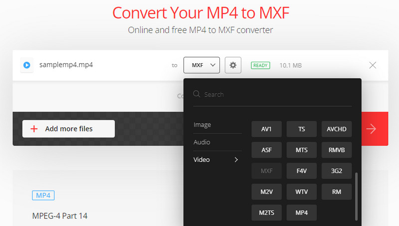 Convertio-Oberfläche