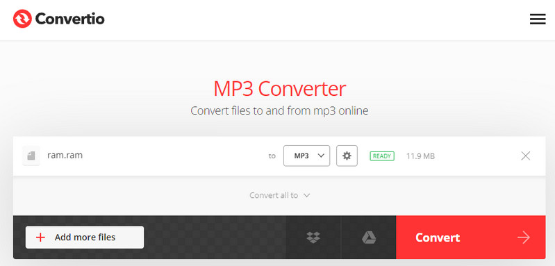 Convertioco in MP3 konvertieren