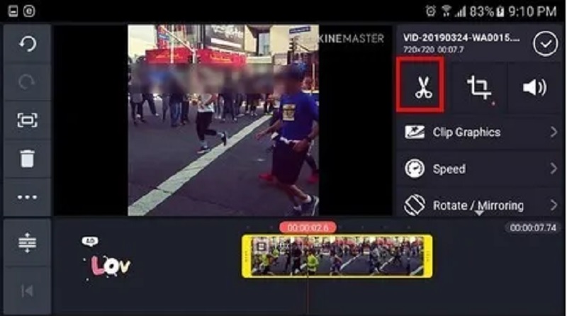 Wie man Video auf Android mit KineMaster trimmt