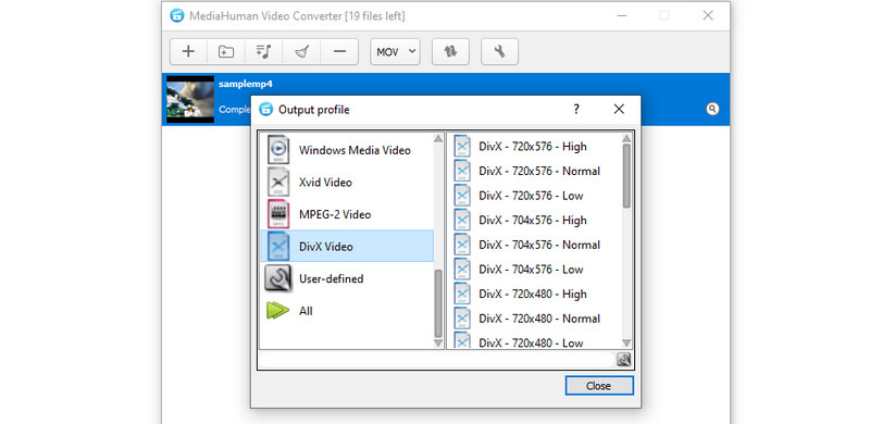 MediaHuman-Konvertierungsoberfläche