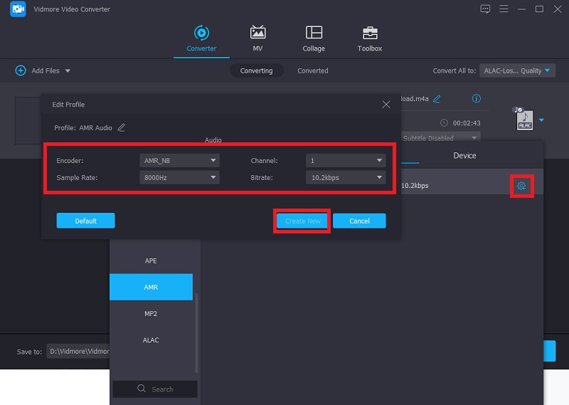 Vidmore AMR anpassen