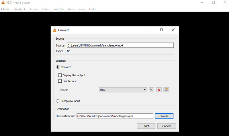 VLC Media Player-Oberfläche