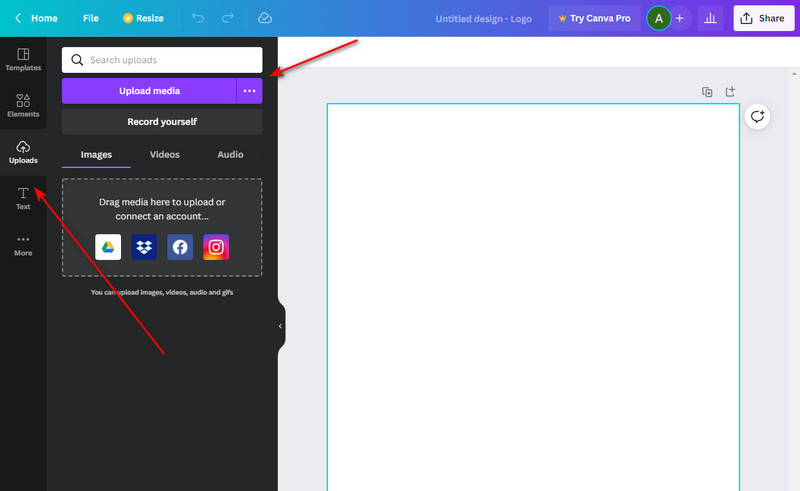 Canva Foto hochladen