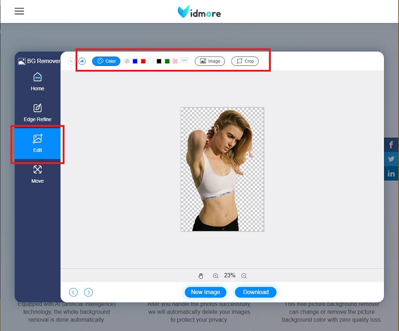 Hintergrund mit Vidmore Background Remover ändern