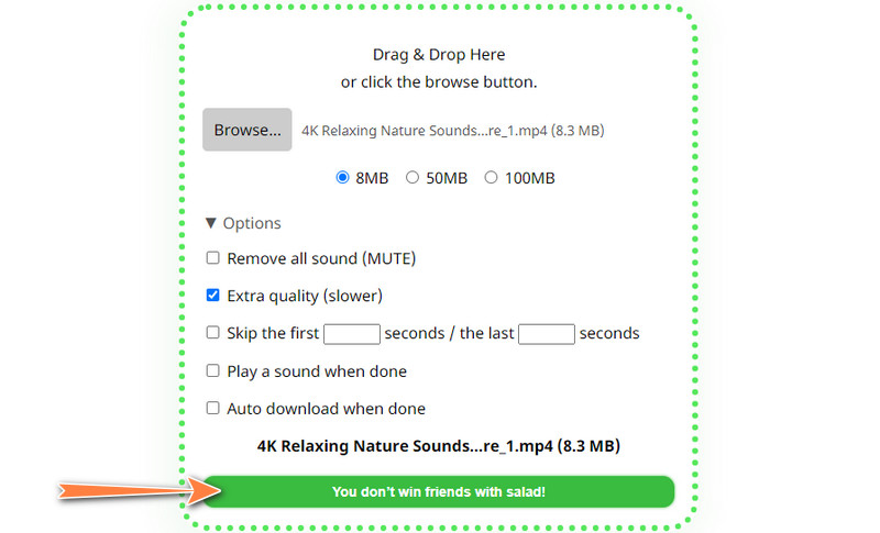 Auf „Compress Videos“ klicken