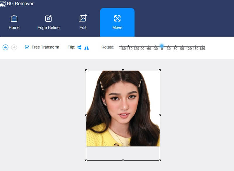 Klicken Sie auf Spiegeln im Vidmore Background Remover