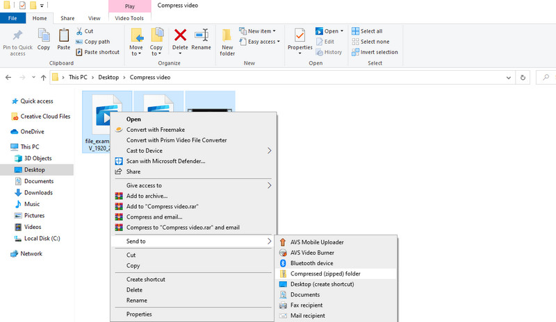 Videos in ZIP komprimieren
