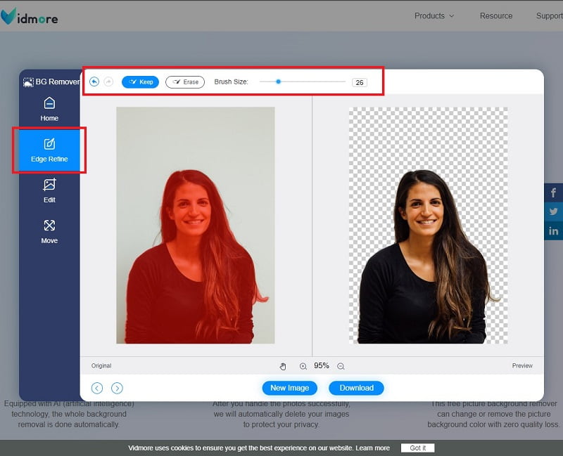 Hintergrund bearbeiten Vidmore