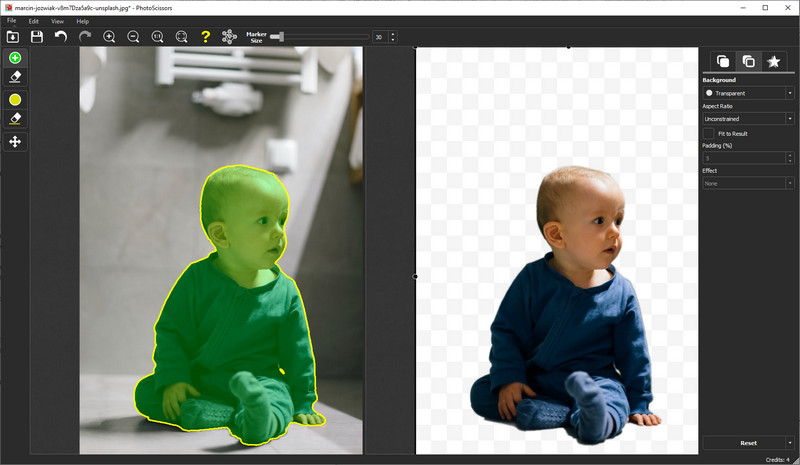 Photoscissors-Oberfläche