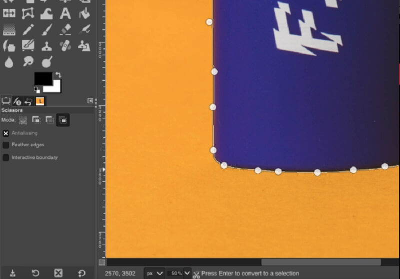 Hintergrund mit Pfadwerkzeug in GIMP entfernen