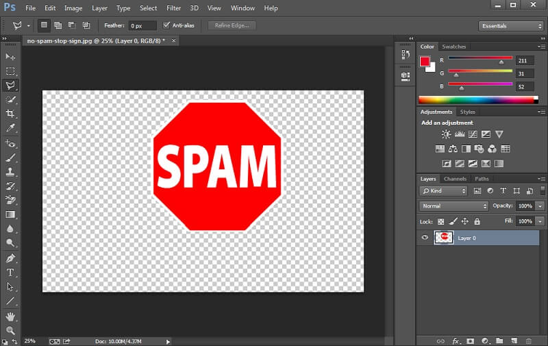 PNG-Hintergrund entfernen Photoshop