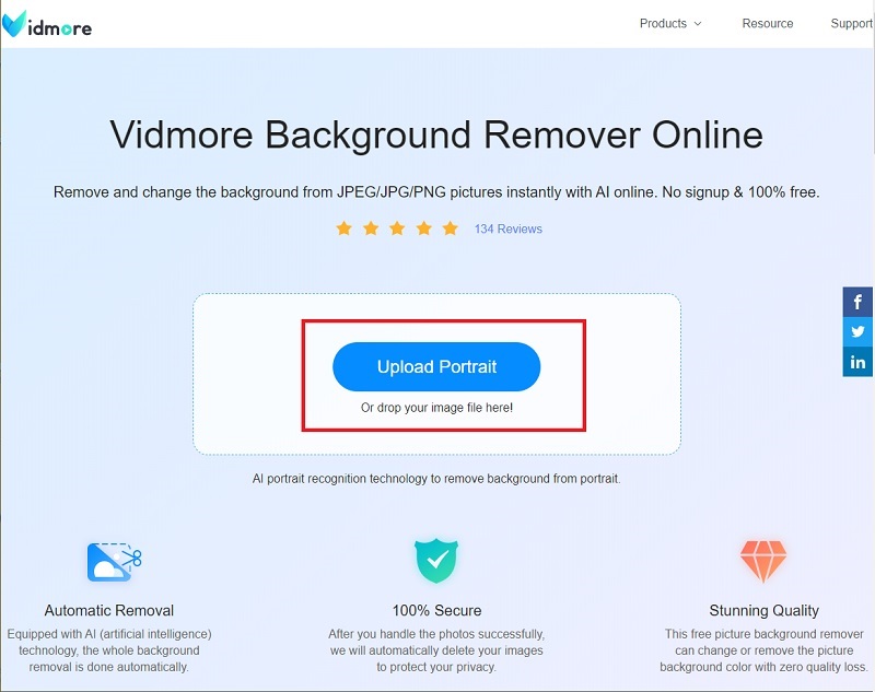 Foto hochladen Vidmore