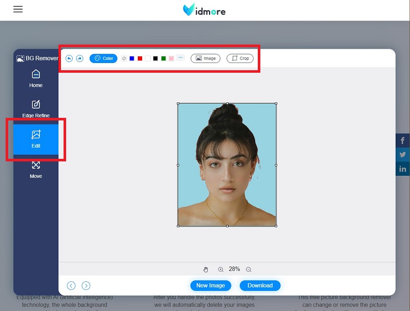 Vidmore Hintergrund ändern