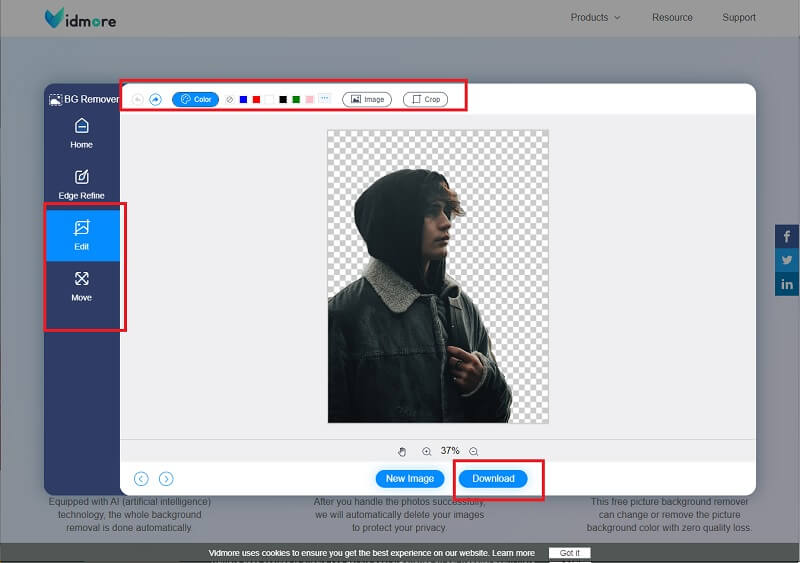 Vidmore Ergebnis speichern