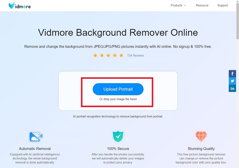 Vidmore Fotos hochladen